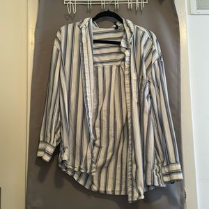 Striped button down.